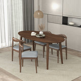 Ada Mid Century Modern Style Solid Wood Walnut Oval Dining Table by Ashcroft Imports at Eve Furniture