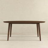 Ada Mid Century Modern Style Solid Wood Walnut Oval Dining Table by Ashcroft Imports at Eve Furniture