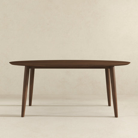 Ada Mid Century Modern Style Solid Wood Walnut Oval Dining Table by Ashcroft Imports at Eve Furniture