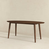Ada Mid Century Modern Style Solid Wood Walnut Oval Dining Table by Ashcroft Imports at Eve Furniture