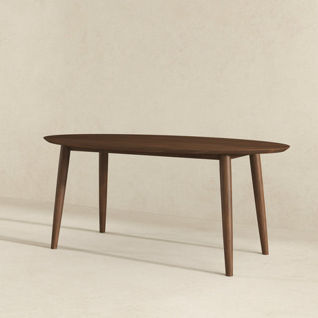Ada Mid Century Modern Style Solid Wood Walnut Oval Dining Table by Ashcroft Imports at Eve Furniture