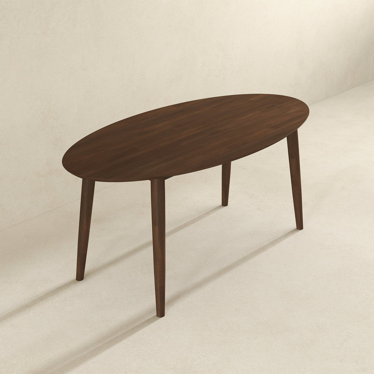 Ada Mid Century Modern Style Solid Wood Walnut Oval Dining Table by Ashcroft Imports at Eve Furniture
