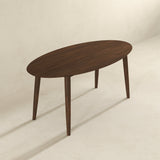 Ada Mid Century Modern Style Solid Wood Walnut Oval Dining Table by Ashcroft Imports at Eve Furniture