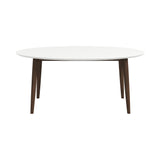 Ada Mid Century Modern Style Solid Wood White Top Oval Dining Table by Ashcroft Imports at Eve Furniture