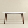 Ada Mid Century Modern Style Solid Wood White Top Oval Dining Table by Ashcroft Imports at Eve Furniture