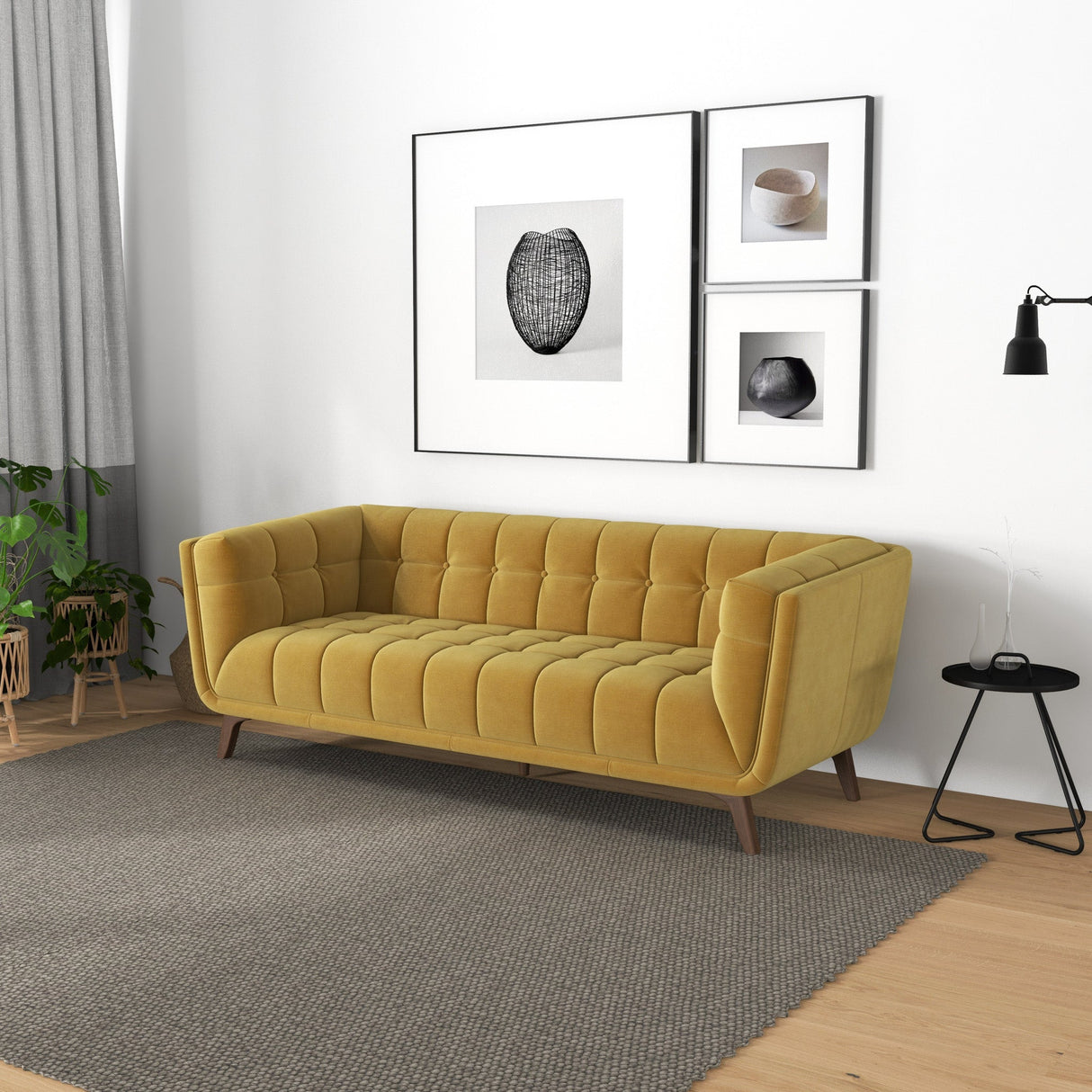 Addison Large Gold Velvet Sofa by Ashcroft Imports at Eve Furniture