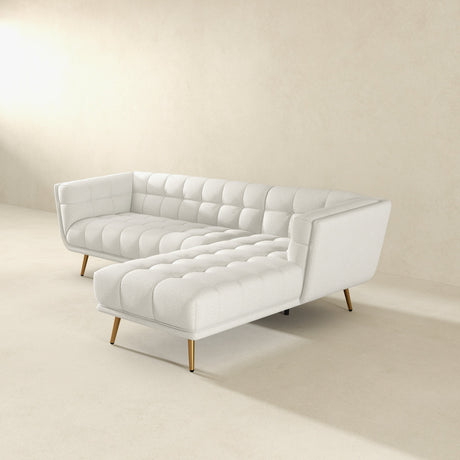 Addison Right Sectional Cream Boucle Sofa by Ashcroft Imports at Eve Furniture