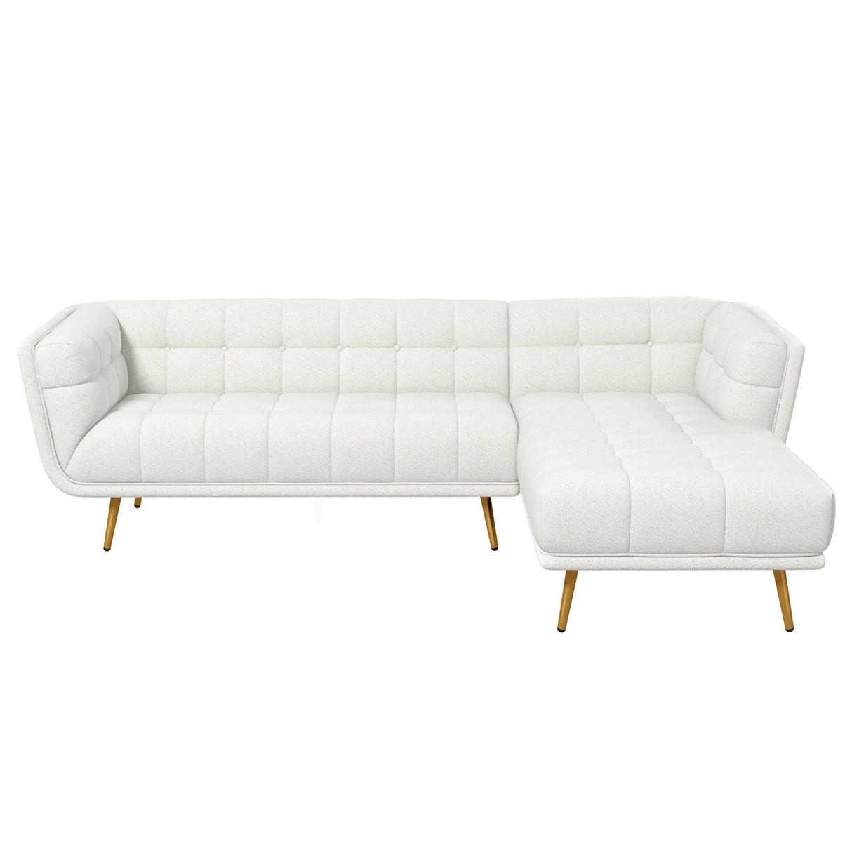 Addison Right Sectional Cream Boucle Sofa by Ashcroft Imports at Eve Furniture