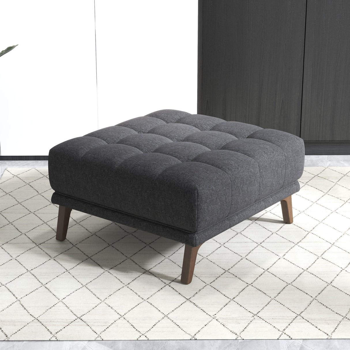 Addison Square Upholstered Ottoman by Ashcroft Imports at Eve Furniture