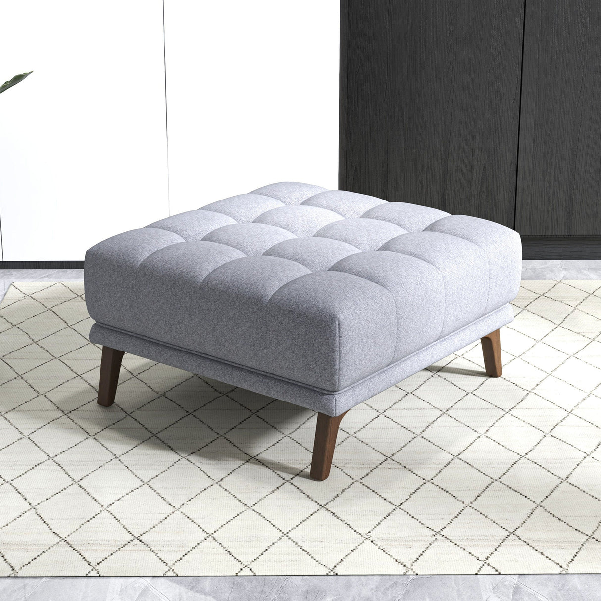 Addison Square Upholstered Ottoman by Ashcroft Imports at Eve Furniture
