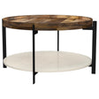 Adhvik Natural Round Wood Top Coffee Table with Marble Shelf by Coaster at Eve Furniture