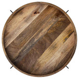 Adhvik Natural Round Wood Top Coffee Table with Marble Shelf by Coaster at Eve Furniture