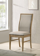Adina Barley and Distressed Light Brown Upholstered Dining Side Chair, Set of 2 by Coaster at Eve Furniture