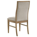 Adina Barley and Distressed Light Brown Upholstered Dining Side Chair, Set of 2 by Coaster at Eve Furniture
