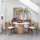 Adonis Dining Table, White Concrete by Dovetail at Eve Furniture