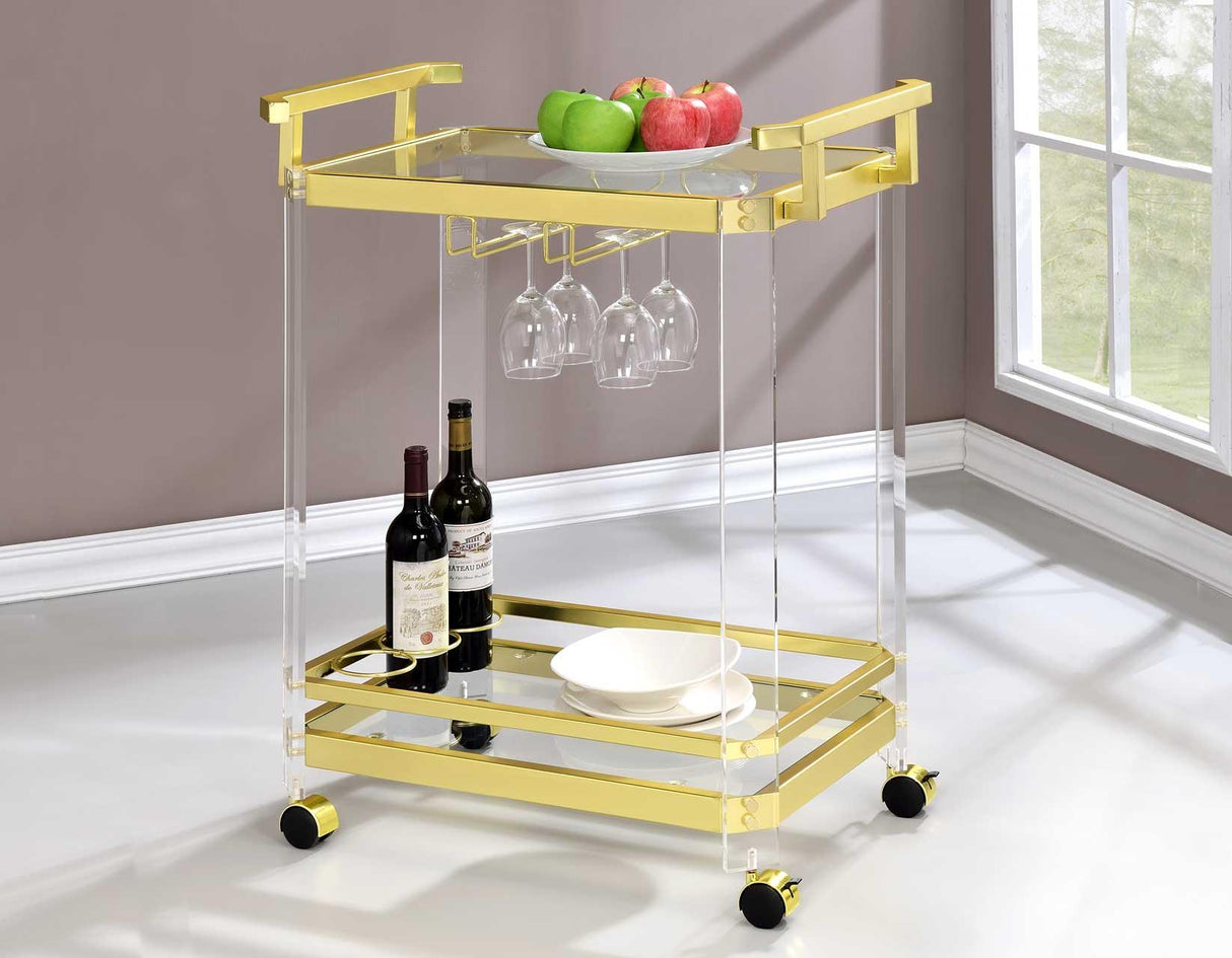 Aerin Server Cart, Gold by Steve Silver at Eve Furniture