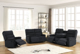 Albert Black Cord 3-Piece Reclining Living Room Set by Happy Homes at Eve Furniture