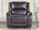 Alexandria Chocolate 3-Piece Top-Grain Leather Power Reclining Set by Steve Silver at Eve Furniture