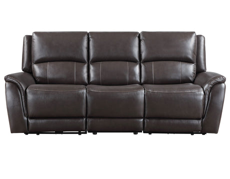 Alexandria Chocolate 3-Piece Top-Grain Leather Power Reclining Set by Steve Silver at Eve Furniture