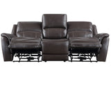 Alexandria Chocolate 3-Piece Top-Grain Leather Power Reclining Set by Steve Silver at Eve Furniture
