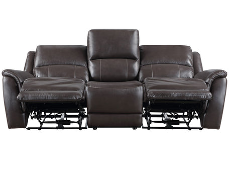 Alexandria Chocolate 3-Piece Top-Grain Leather Power Reclining Set by Steve Silver at Eve Furniture