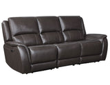 Alexandria Chocolate 3-Piece Top-Grain Leather Power Reclining Set by Steve Silver at Eve Furniture