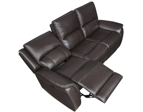 Alexandria Chocolate 3-Piece Top-Grain Leather Power Reclining Set by Steve Silver at Eve Furniture