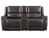 Alexandria Chocolate 3-Piece Top-Grain Leather Power Reclining Set by Steve Silver at Eve Furniture