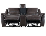Alexandria Chocolate 3-Piece Top-Grain Leather Power Reclining Set by Steve Silver at Eve Furniture