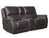 Alexandria Chocolate 3-Piece Top-Grain Leather Power Reclining Set by Steve Silver at Eve Furniture