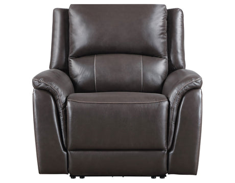 Alexandria Chocolate 3-Piece Top-Grain Leather Power Reclining Set by Steve Silver at Eve Furniture