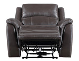 Alexandria Chocolate 3-Piece Top-Grain Leather Power Reclining Set by Steve Silver at Eve Furniture