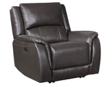 Alexandria Chocolate 3-Piece Top-Grain Leather Power Reclining Set by Steve Silver at Eve Furniture