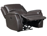 Alexandria Chocolate 3-Piece Top-Grain Leather Power Reclining Set by Steve Silver at Eve Furniture
