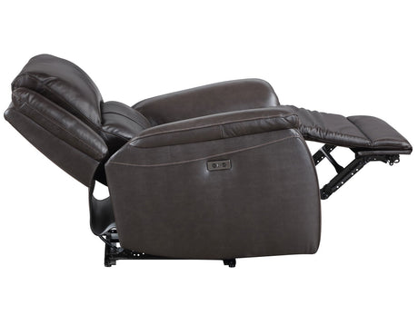 Alexandria Chocolate Top-Grain Leather Power Recliner by Steve Silver at Eve Furniture