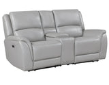 Alexandria Stone 3-Piece Top-Grain Leather Power Reclining Set by Steve Silver at Eve Furniture
