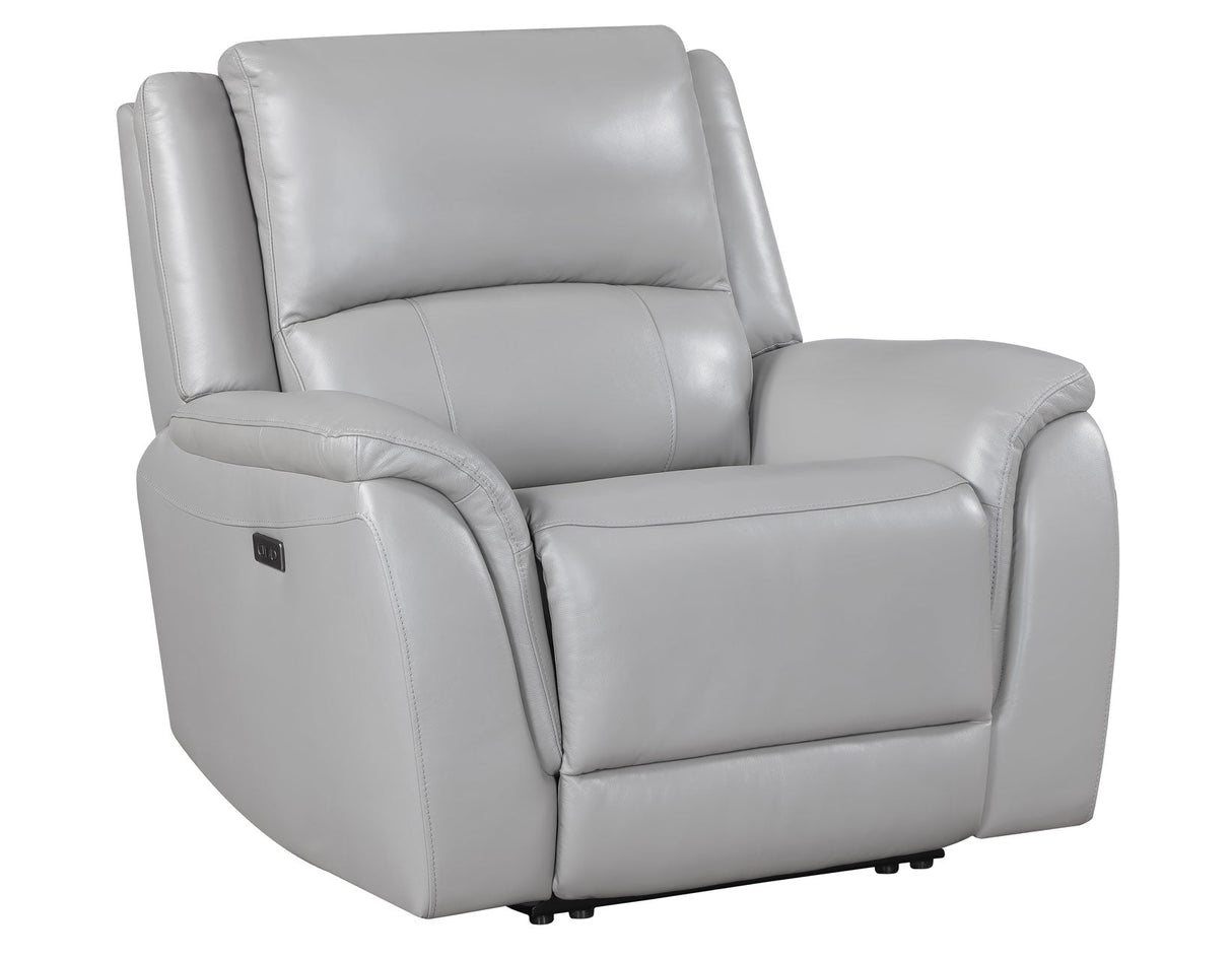 Alexandria Stone 3-Piece Top-Grain Leather Power Reclining Set by Steve Silver at Eve Furniture