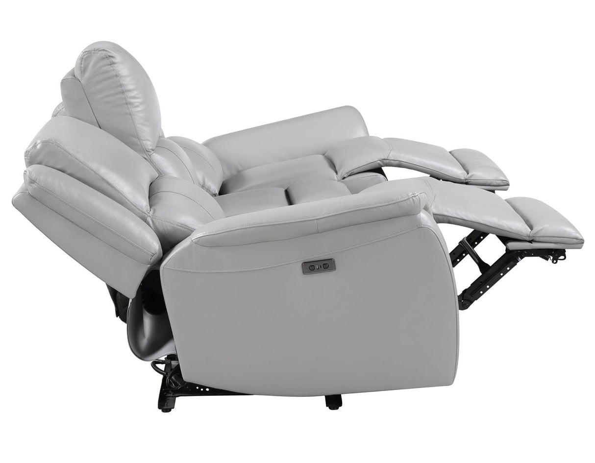 Alexandria Stone 3-Piece Top-Grain Leather Power Reclining Set by Steve Silver at Eve Furniture
