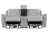 Alexandria Stone 3-Piece Top-Grain Leather Power Reclining Set by Steve Silver at Eve Furniture