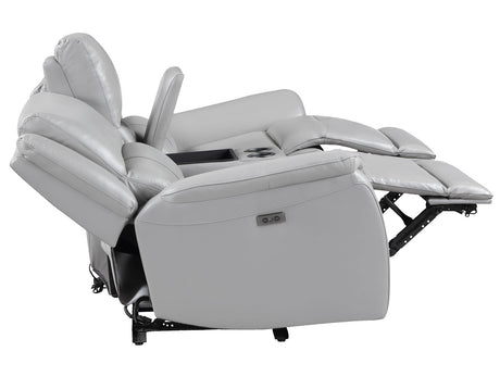 Alexandria Stone 3-Piece Top-Grain Leather Power Reclining Set by Steve Silver at Eve Furniture