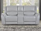 Alexandria Stone 3-Piece Top-Grain Leather Power Reclining Set by Steve Silver at Eve Furniture