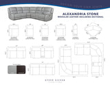 Alexandria Stone Top-Grain Leather 6-Piece Power Reclining Set by Steve Silver at Eve Furniture
