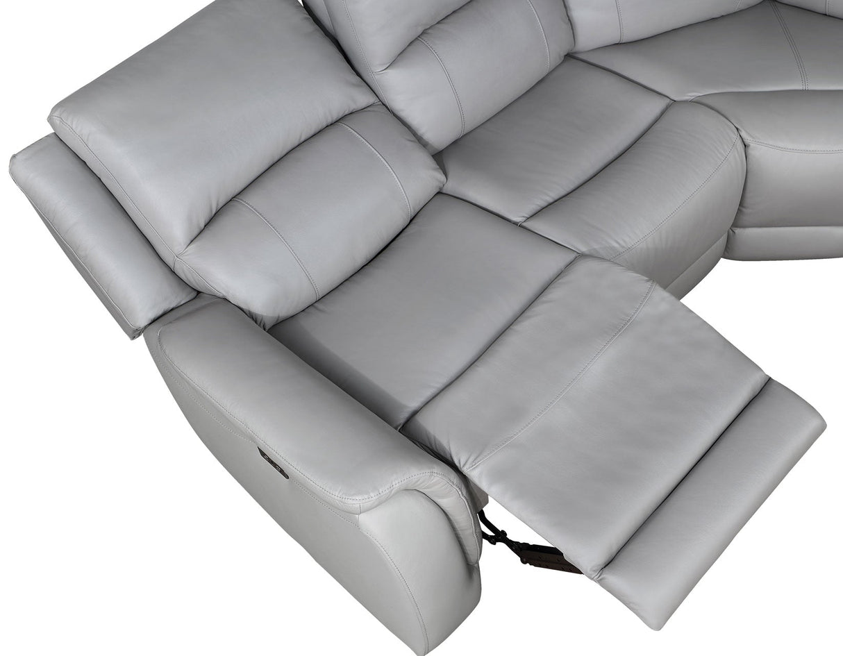 Alexandria Stone Top-Grain Leather 6-Piece Power Reclining Set by Steve Silver at Eve Furniture