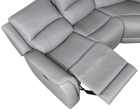 Alexandria Stone Top-Grain Leather 6-Piece Power Reclining Set by Steve Silver at Eve Furniture
