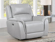 Alexandria Stone Top-Grain Leather Power Recliner by Steve Silver at Eve Furniture