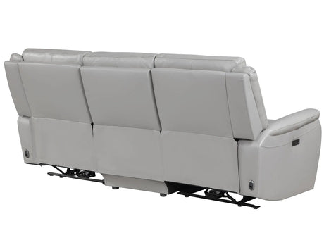 Alexandria Stone Top-Grain Leather Power Reclining Sofa by Steve Silver at Eve Furniture
