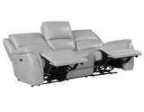 Alexandria Stone Top-Grain Leather Power Reclining Sofa by Steve Silver at Eve Furniture