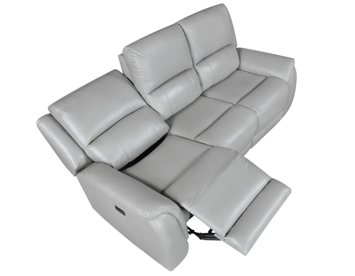 Alexandria Stone Top-Grain Leather Power Reclining Sofa by Steve Silver at Eve Furniture
