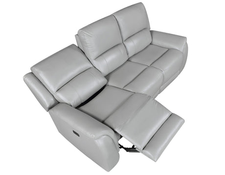 Alexandria Stone Top-Grain Leather Power Reclining Sofa by Steve Silver at Eve Furniture