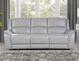 Alexandria Stone Top-Grain Leather Power Reclining Sofa by Steve Silver at Eve Furniture
